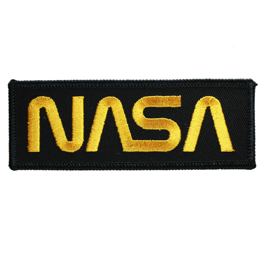 NASA Worm Gold on Black - Space Patches