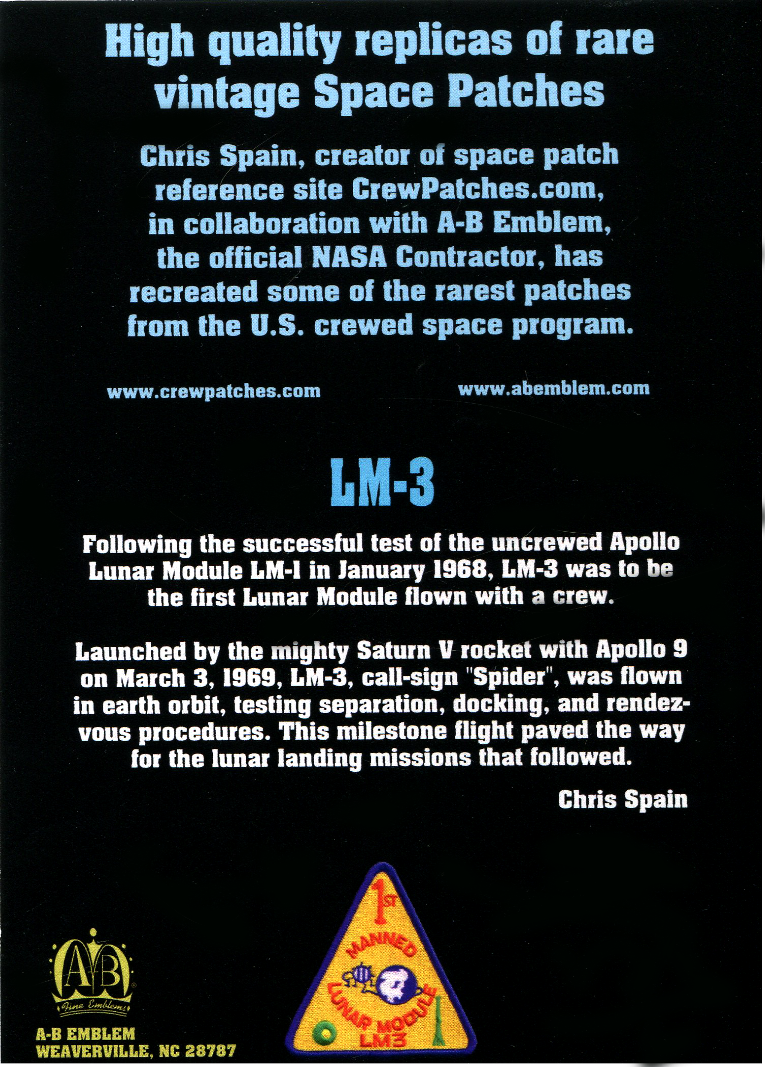 LM-3 Apollo 9 - Space Patches