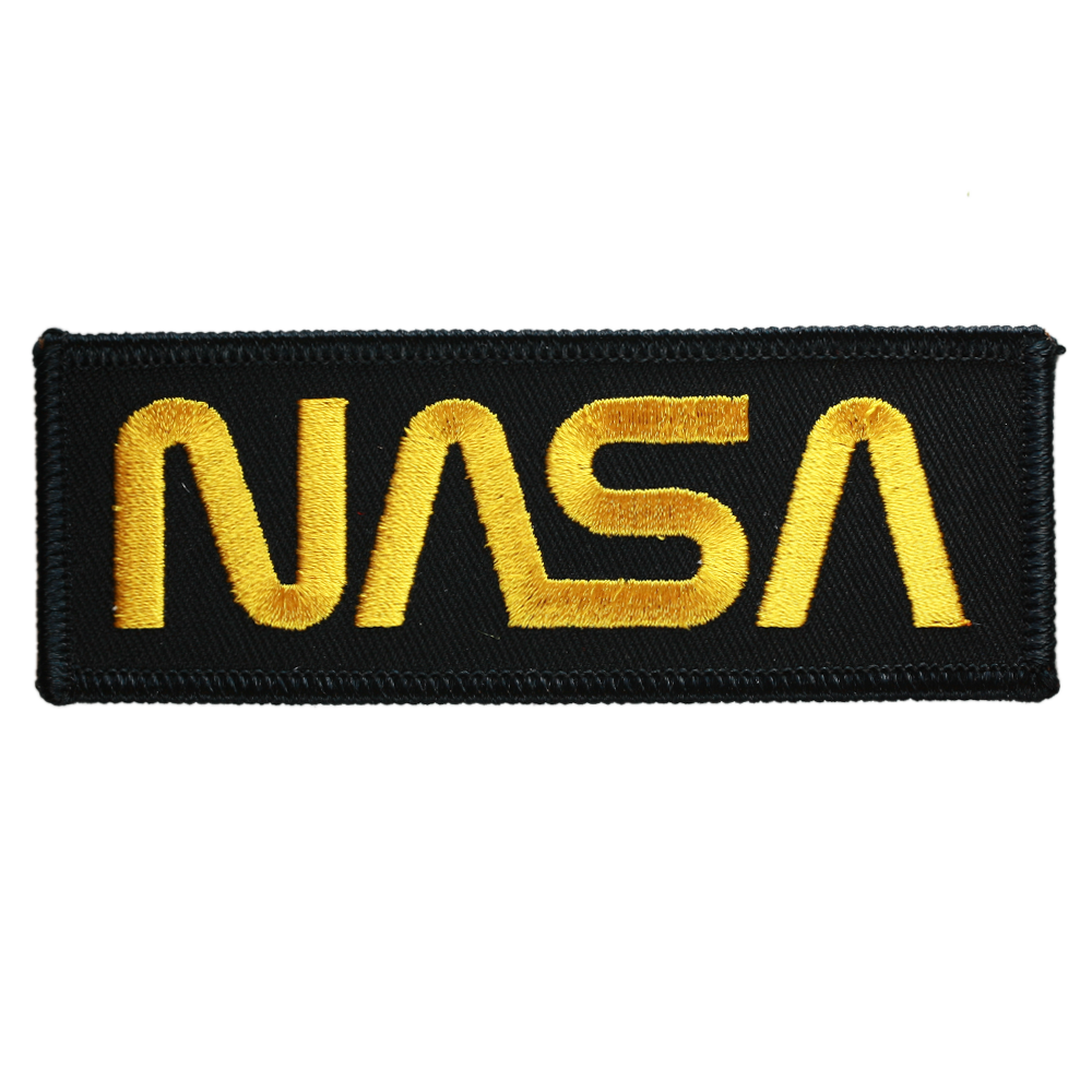 NASA Worm Gold on Black - Space Patches